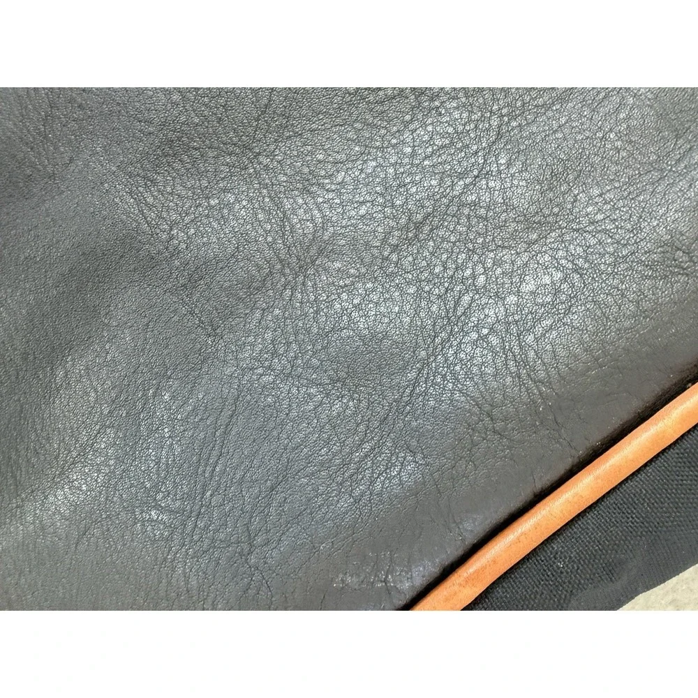 VTG CRUMP Black Brown Leather Garment Bag Travel Suit Bag Suede Canvas Monogram